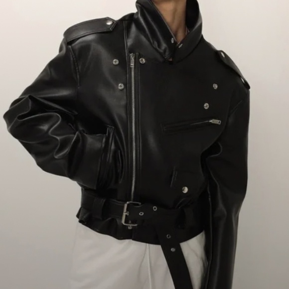 Storets Emma Pleather Rider Jacket Size S/M, Black - Picture 1 of 9